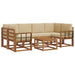 Set de canapele de exterior cu pernă 7 pcs Natural și Bej - WALTI WALTI