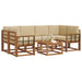 Set de canapele de exterior cu pernă 7 pcs Natural și Bej - WALTI WALTI