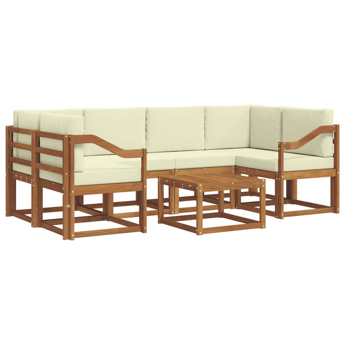 Set de canapele de exterior cu pernă 7 pcs Natural și Crem - WALTI WALTI