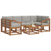 Set de canapele de exterior 7 pcs Gri natural și deschis - WALTI WALTI