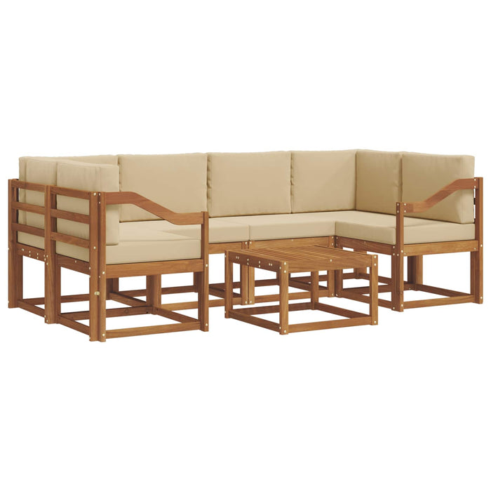Set de canapele de exterior cu pernă 7 pcs Natural și Bej - WALTI WALTI