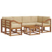 Set de canapele de exterior cu pernă 7 pcs Natural și Bej - WALTI WALTI