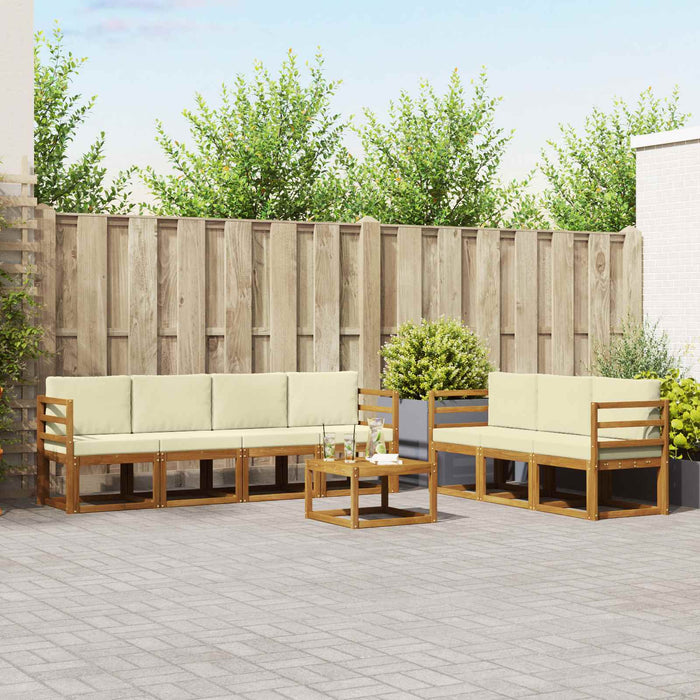 Set de canapele de exterior cu pernă 8 pcs Natural și Crem - WALTI WALTI