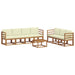 Set de canapele de exterior cu pernă 8 pcs Natural și Crem - WALTI WALTI