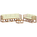 Set de canapele de exterior cu pernă 8 pcs Natural și Crem - WALTI WALTI