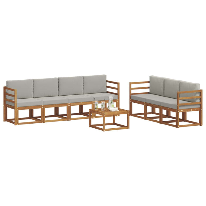 Set de canapele de exterior 8 pcs Gri natural și deschis - WALTI WALTI