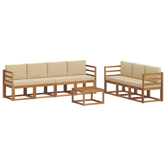 Set de canapele de exterior cu pernă 8 pcs Natural și Bej - WALTI WALTI