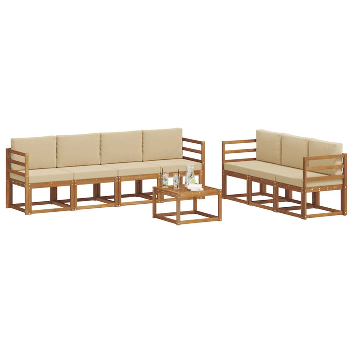 Set de canapele de exterior cu pernă 8 pcs Natural și Bej - WALTI WALTI