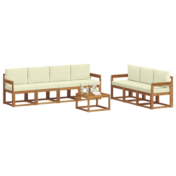 Set de canapele de exterior cu pernă 8 pcs Natural și Crem - WALTI WALTI
