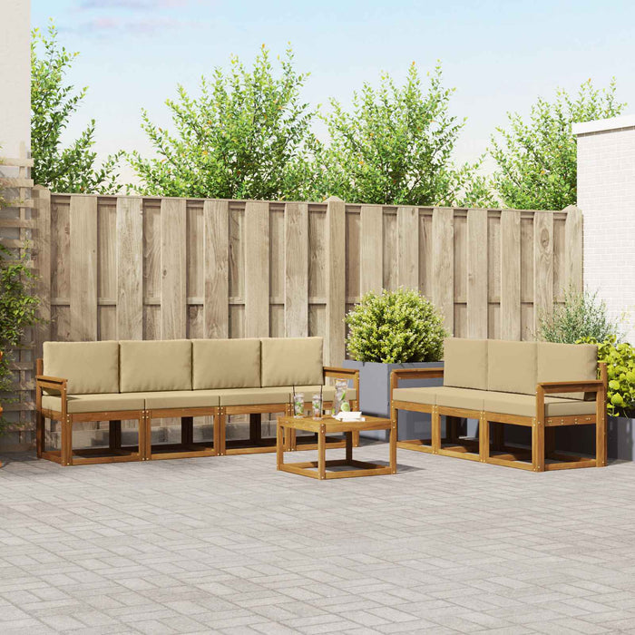 Set de canapele de exterior cu pernă 8 pcs Natural și Bej - WALTI WALTI