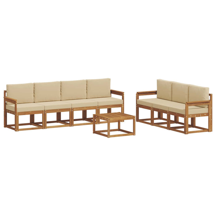 Set de canapele de exterior cu pernă 8 pcs Natural și Bej - WALTI WALTI
