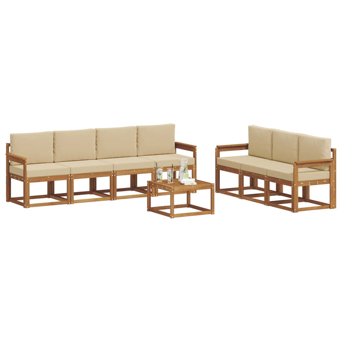 Set de canapele de exterior cu pernă 8 pcs Natural și Bej - WALTI WALTI