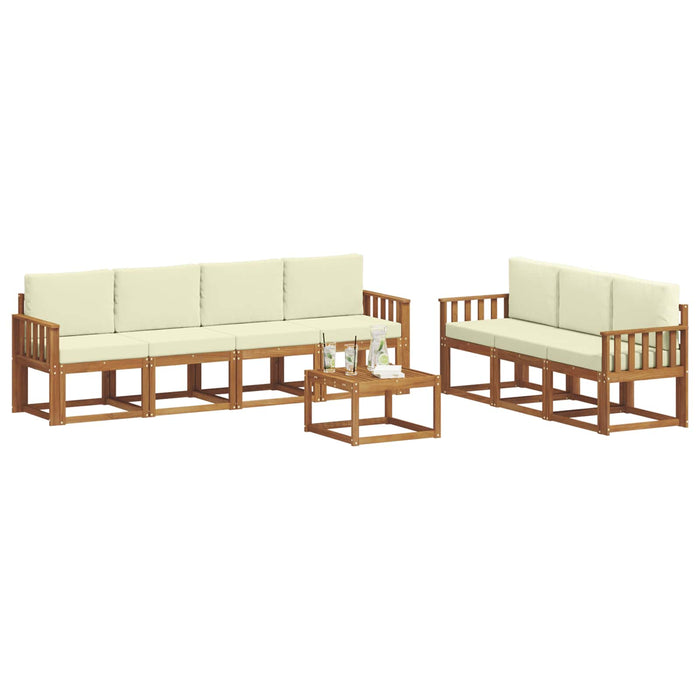 Set de canapele de exterior cu pernă 8 pcs Natural și Crem - WALTI WALTI