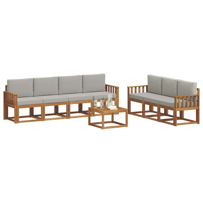 Set de canapele de exterior 8 pcs Gri natural și deschis - WALTI WALTI