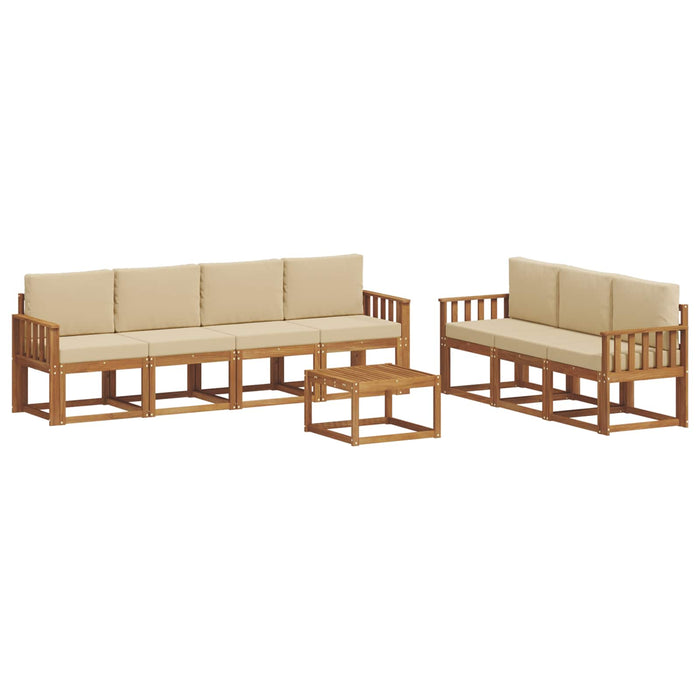 Set de canapele de exterior cu pernă 8 pcs Natural și Bej - WALTI WALTI