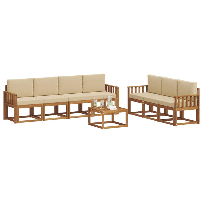 Set de canapele de exterior cu pernă 8 pcs Natural și Bej - WALTI WALTI