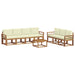 Set de canapele de exterior cu pernă 8 pcs Natural și Crem - WALTI WALTI