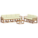 Set de canapele de exterior cu pernă 8 pcs Natural și Crem - WALTI WALTI
