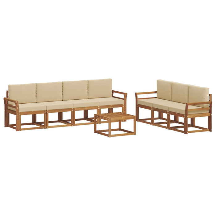 Set de canapele de exterior cu pernă 8 pcs Natural și Bej - WALTI WALTI