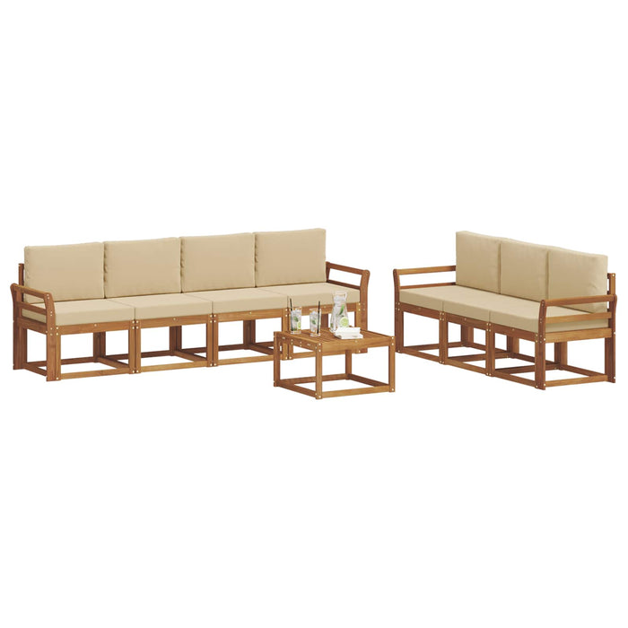 Set de canapele de exterior cu pernă 8 pcs Natural și Bej - WALTI WALTI