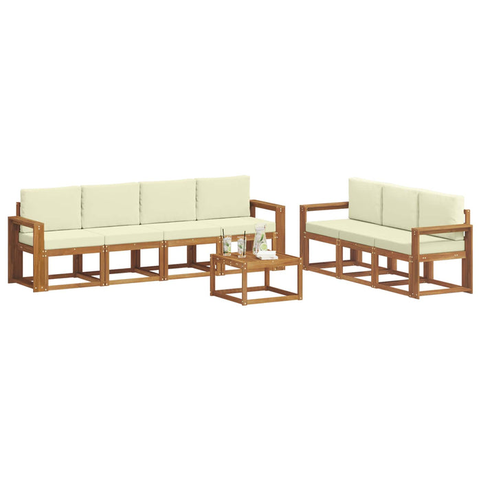 Set de canapele de exterior cu pernă 8 pcs Natural și Crem - WALTI WALTI