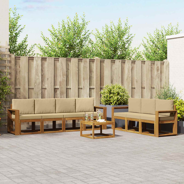 Set de canapele de exterior cu pernă 8 pcs Natural și Bej - WALTI WALTI