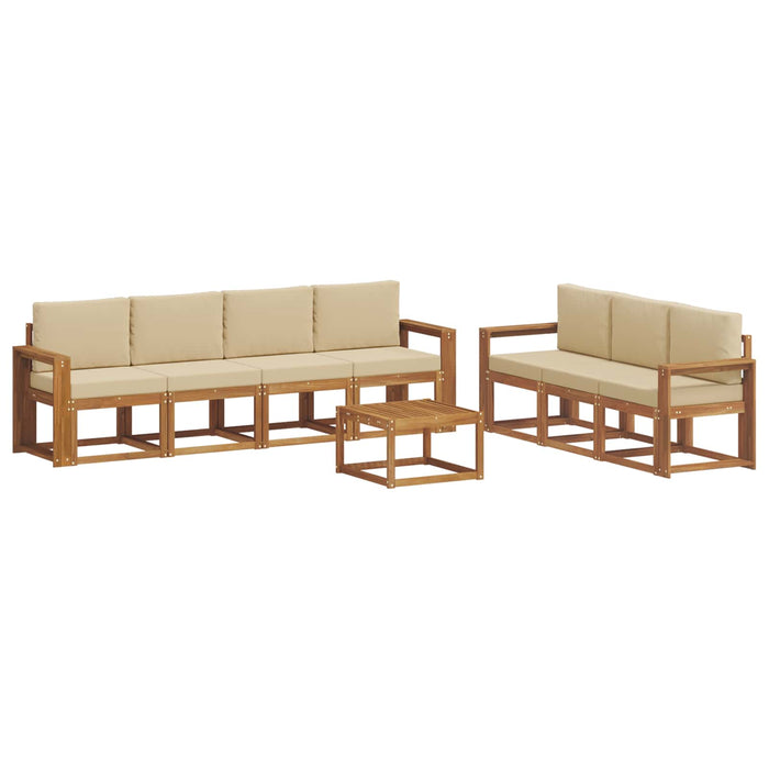 Set de canapele de exterior cu pernă 8 pcs Natural și Bej - WALTI WALTI