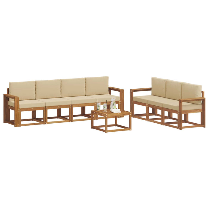 Set de canapele de exterior cu pernă 8 pcs Natural și Bej - WALTI WALTI