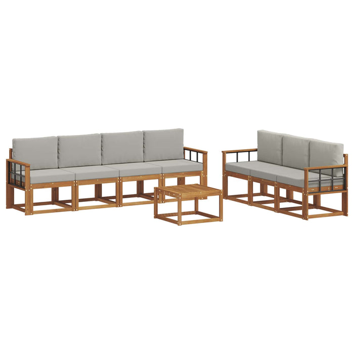 Set de canapele de exterior 8 pcs Gri natural și deschis - WALTI WALTI