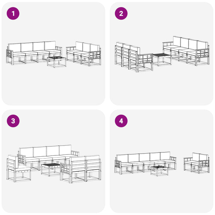 Set de canapele de exterior cu pernă 8 pcs Natural și Antracit - WALTI WALTI