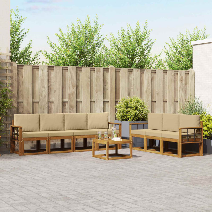 Set de canapele de exterior cu pernă 8 pcs Natural și Bej - WALTI WALTI