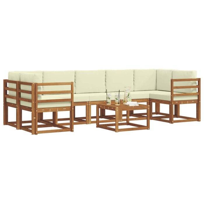 Set de canapele de exterior cu pernă 8 pcs Natural și Crem - WALTI WALTI