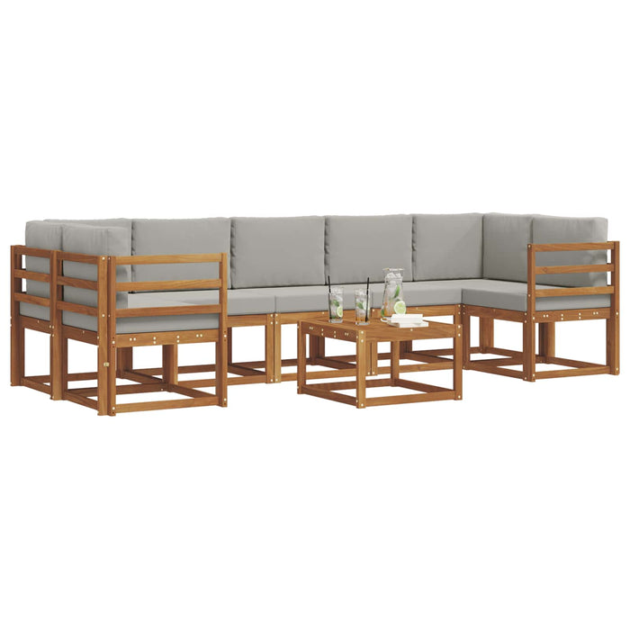 Set de canapele de exterior 8 pcs Gri natural și deschis - WALTI WALTI