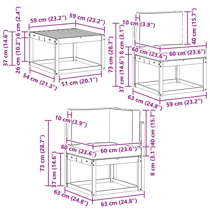 Set de canapele de exterior cu pernă 8 pcs Natural și Antracit - WALTI WALTI