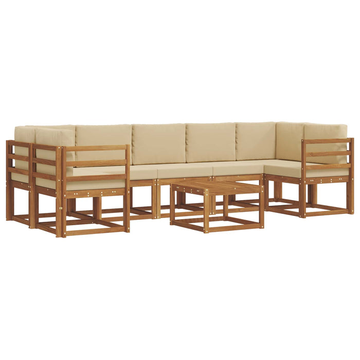 Set de canapele de exterior cu pernă 8 pcs Natural și Bej - WALTI WALTI