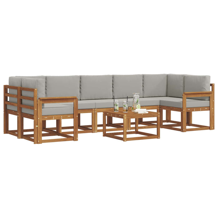 Set de canapele de exterior 8 pcs Gri natural și deschis - WALTI WALTI