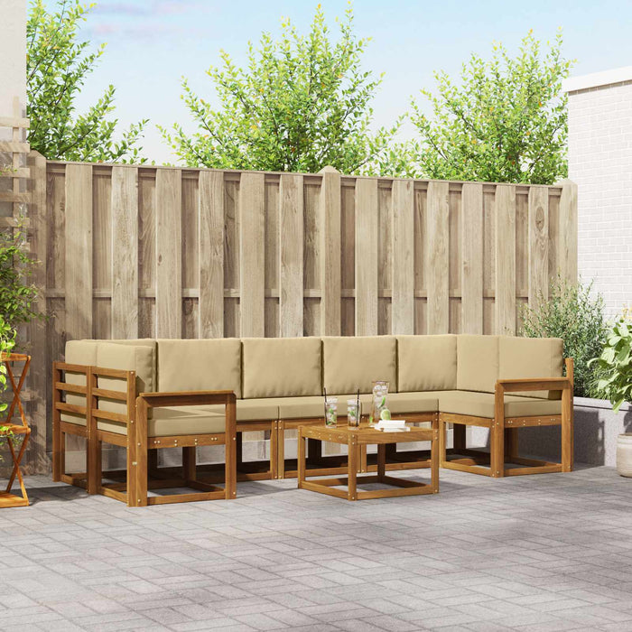 Set de canapele de exterior cu pernă 8 pcs Natural și Bej - WALTI WALTI