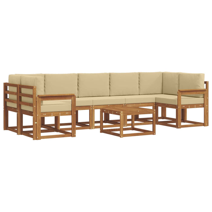 Set de canapele de exterior cu pernă 8 pcs Natural și Bej - WALTI WALTI