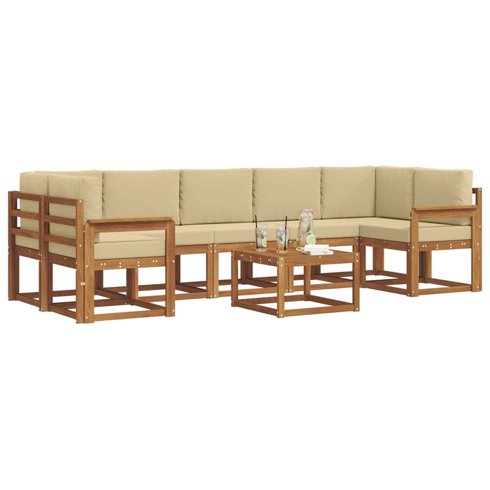 Set de canapele de exterior cu pernă 8 pcs Natural și Bej - WALTI WALTI