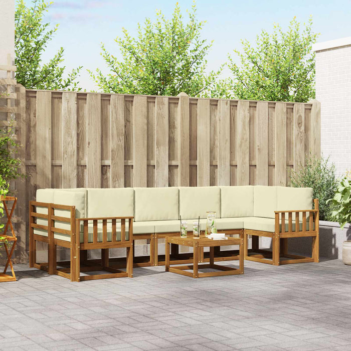 Set de canapele de exterior cu pernă 8 pcs Natural și Crem - WALTI WALTI
