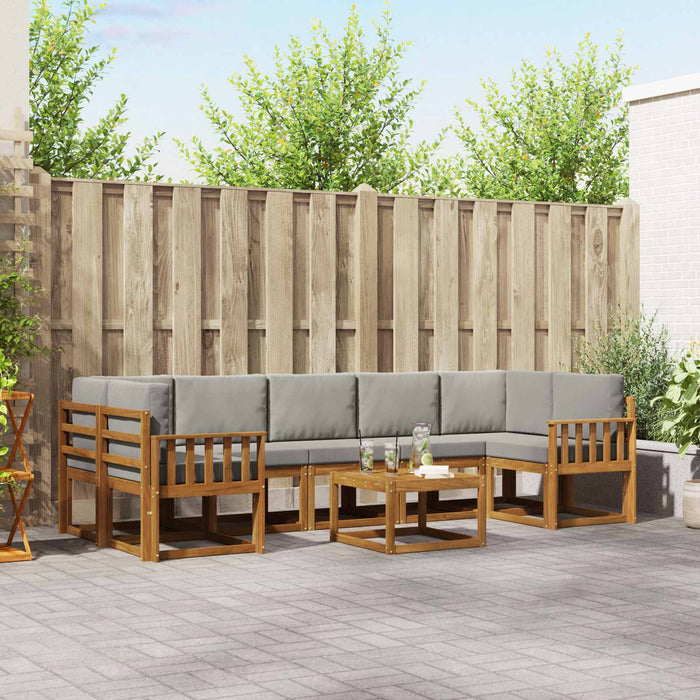 Set de canapele de exterior 8 pcs Gri natural și deschis - WALTI WALTI