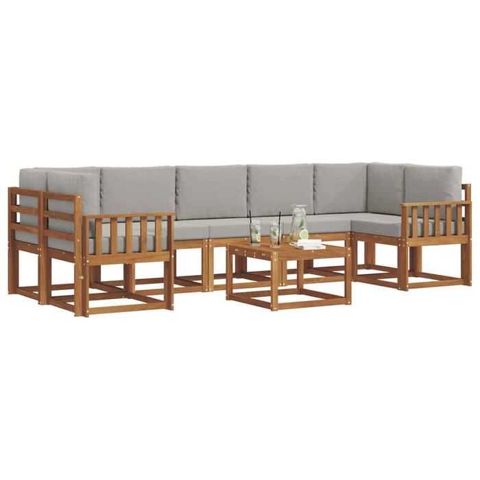 Set de canapele de exterior 8 pcs Gri natural și deschis - WALTI WALTI