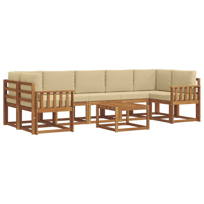 Set de canapele de exterior cu pernă 8 pcs Natural și Bej - WALTI WALTI