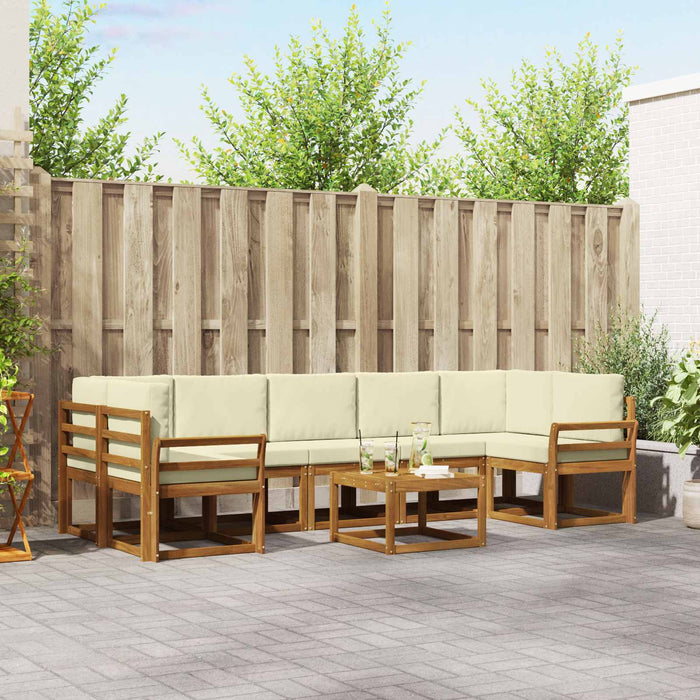 Set de canapele de exterior cu pernă 8 pcs Natural și Crem - WALTI WALTI