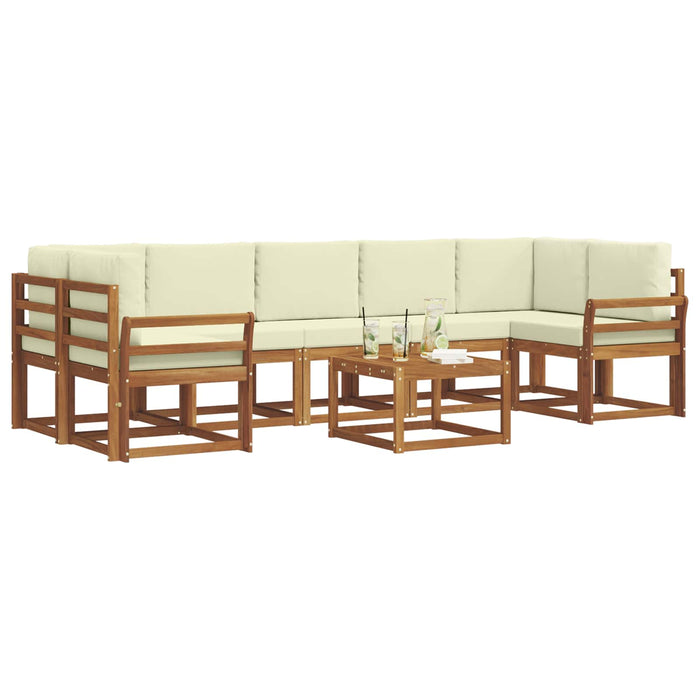 Set de canapele de exterior cu pernă 8 pcs Natural și Crem - WALTI WALTI