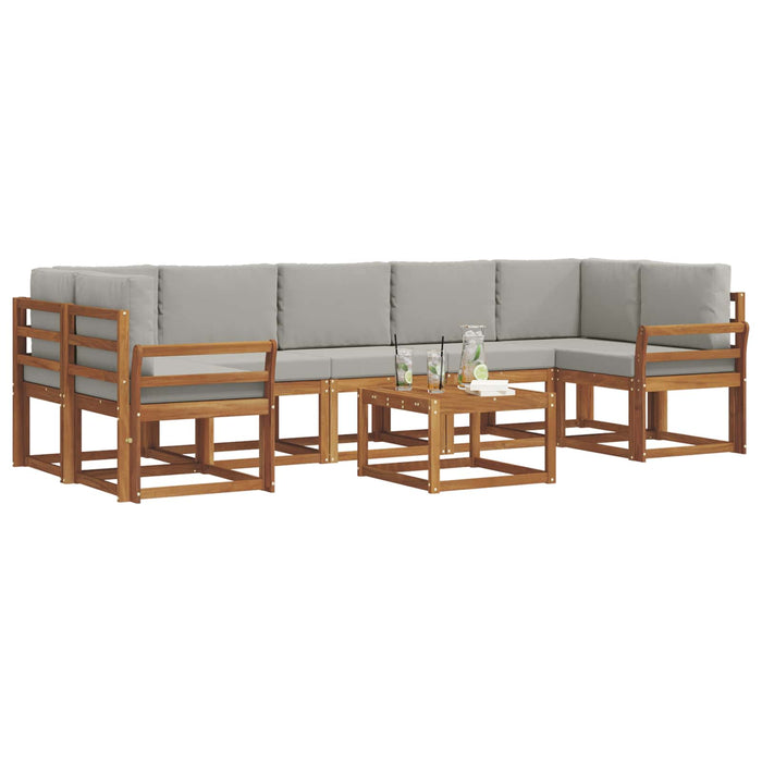 Set de canapele de exterior 8 pcs Gri natural și deschis - WALTI WALTI
