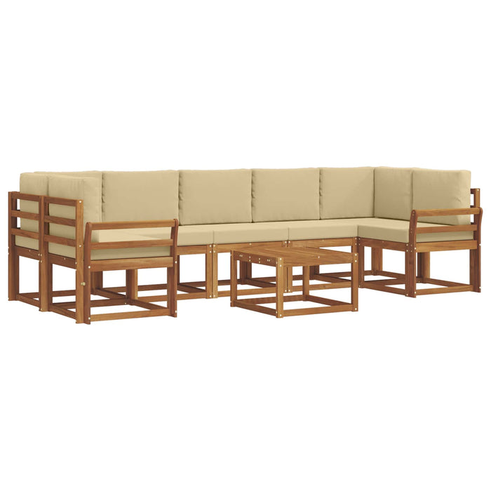 Set de canapele de exterior cu pernă 8 pcs Natural și Bej - WALTI WALTI