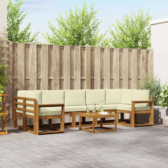 Set de canapele de exterior cu pernă 8 pcs Natural și Crem - WALTI WALTI