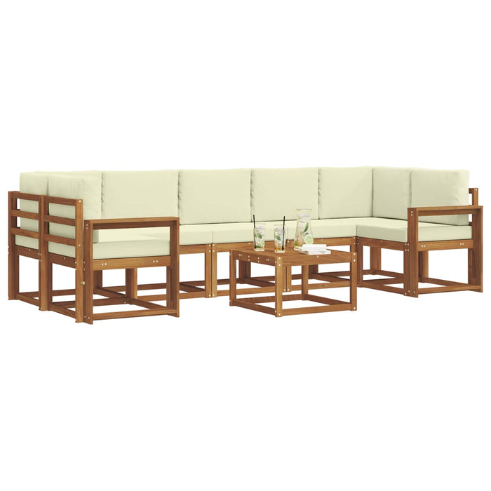 Set de canapele de exterior cu pernă 8 pcs Natural și Crem - WALTI WALTI