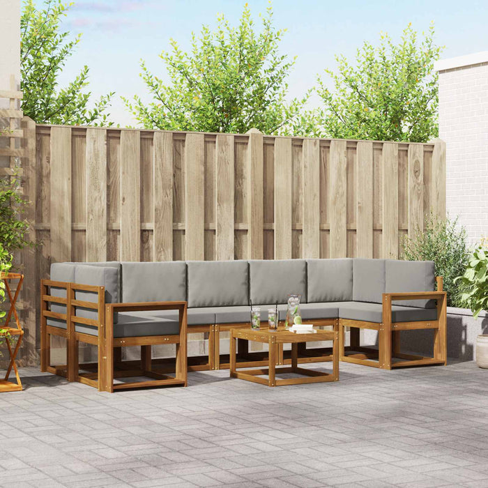 Set de canapele de exterior 8 pcs Gri natural și deschis - WALTI WALTI